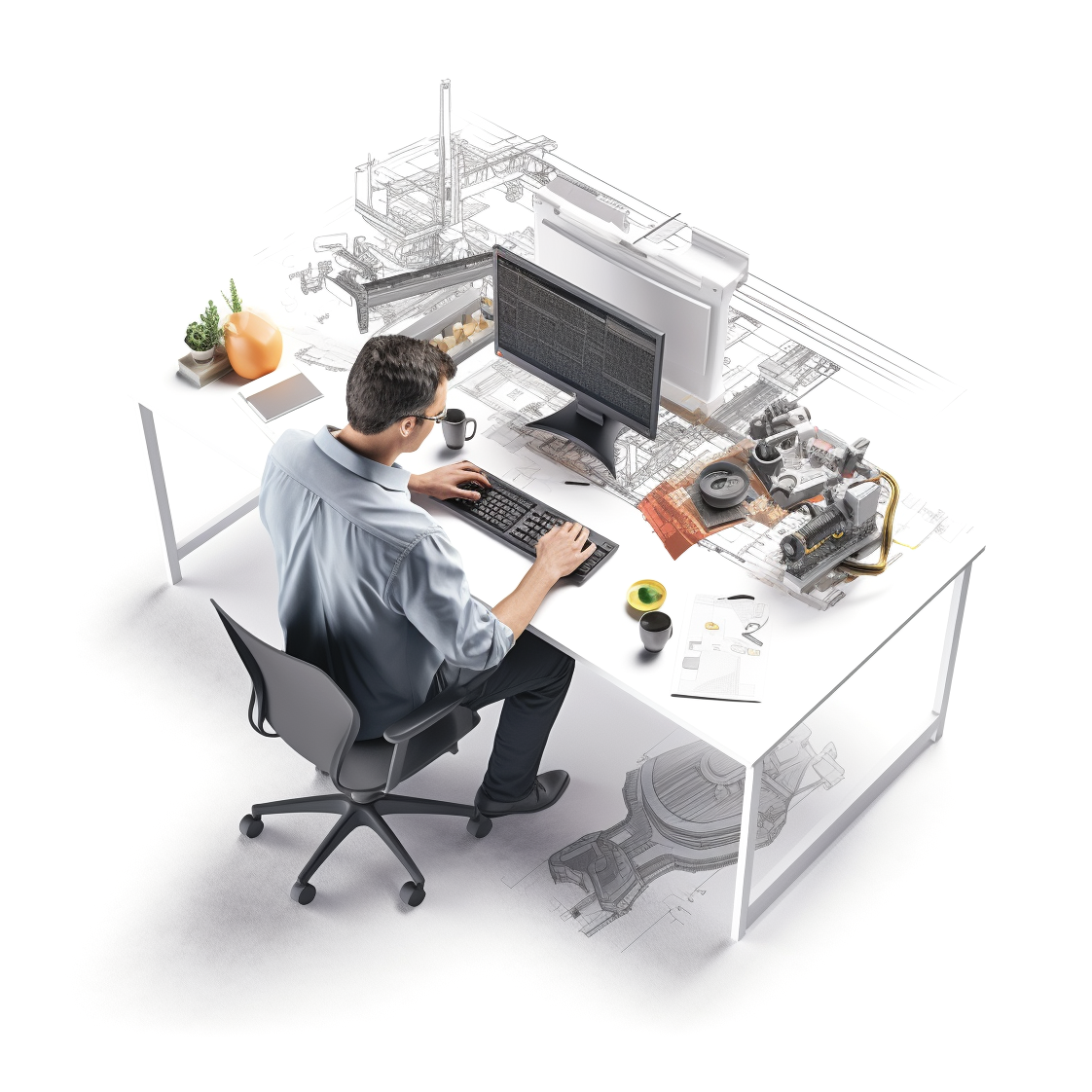 Image of a man at a desk